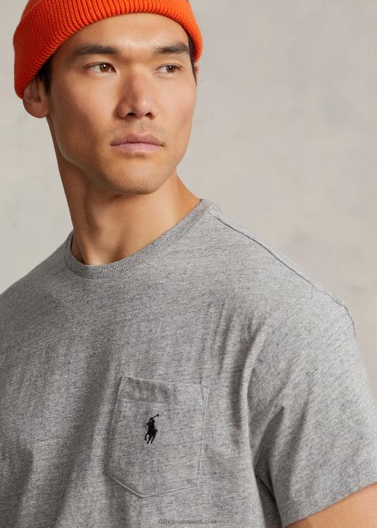 Ralph Lauren mehed jersey tasku t-särk-kõik sobib PR0V250 tume vintage kanarbik