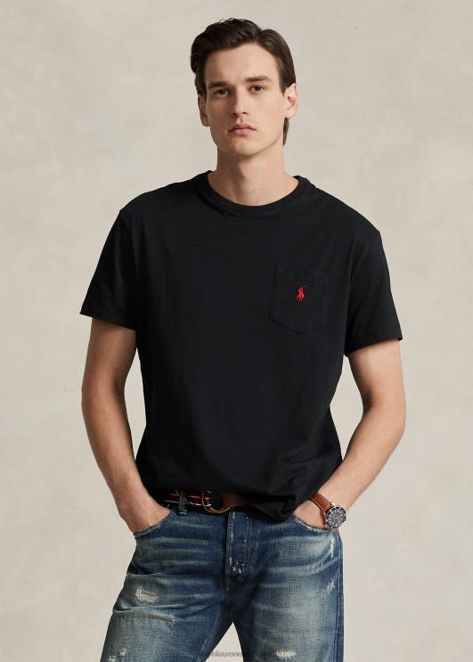 Ralph Lauren mehed jersey tasku t-särk-kõik sobib PR0V251 rl must