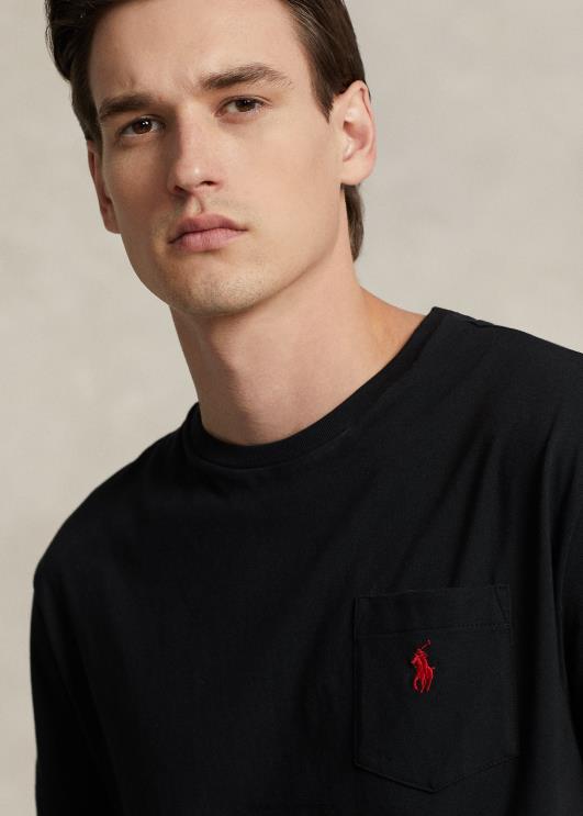 Ralph Lauren mehed jersey tasku t-särk-kõik sobib PR0V251 rl must