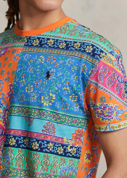 Ralph Lauren mehed klassikaline lapitehnikas mustriga t-särk PR0V275 provence medaljon