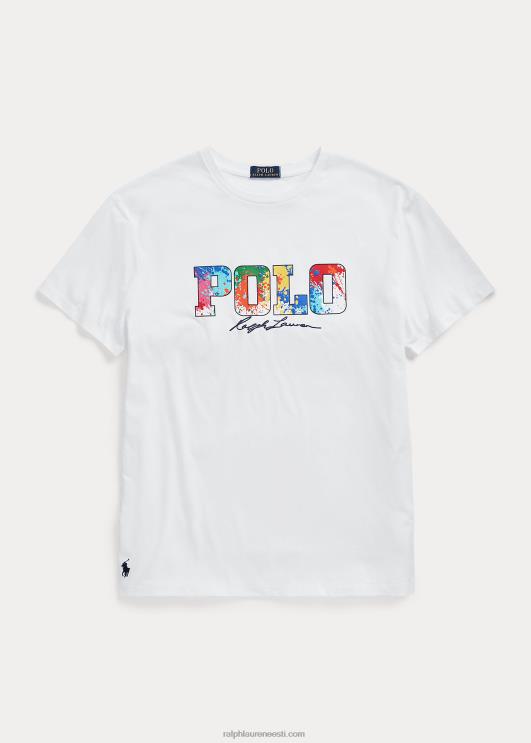 Ralph Lauren mehed klassikaline logoga trikoosärk PR0V386 valge