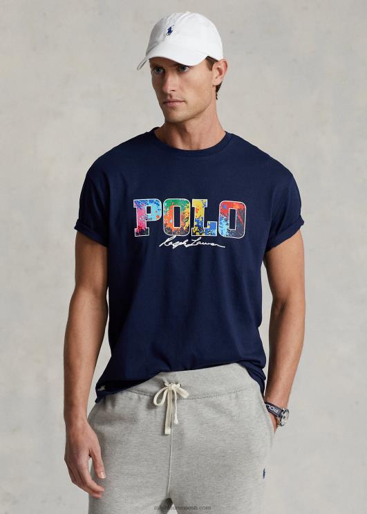 Ralph Lauren mehed klassikaline logoga trikoosärk PR0V387 kruiisilaevastik