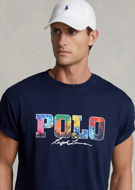 Ralph Lauren mehed klassikaline logoga trikoosärk PR0V387 kruiisilaevastik