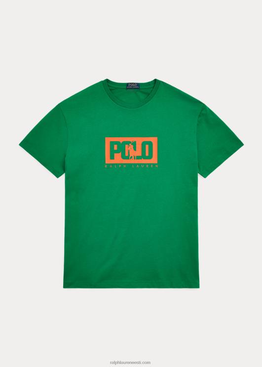 Ralph Lauren mehed klassikaline logoga trikoosärk PR0V499 mäenõlv roheline