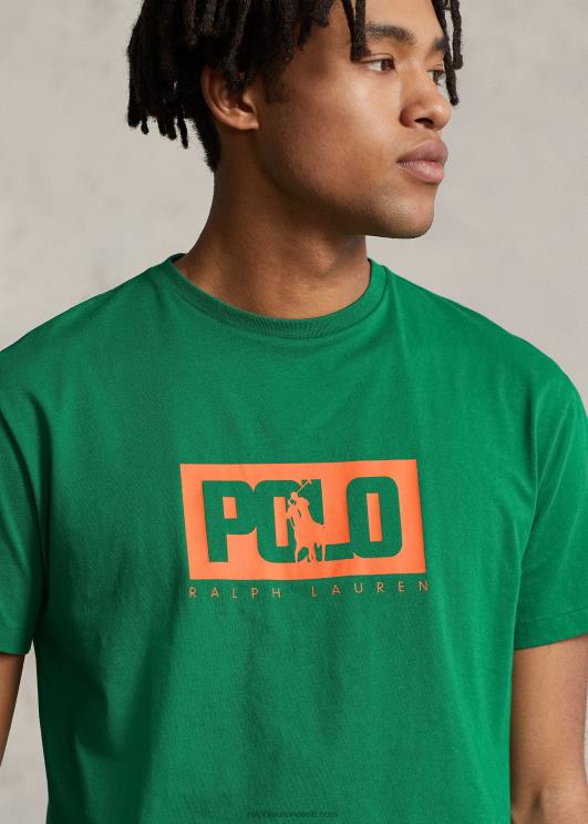 Ralph Lauren mehed klassikaline logoga trikoosärk PR0V499 mäenõlv roheline