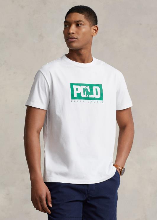 Ralph Lauren mehed klassikaline logoga trikoosärk PR0V502 valge