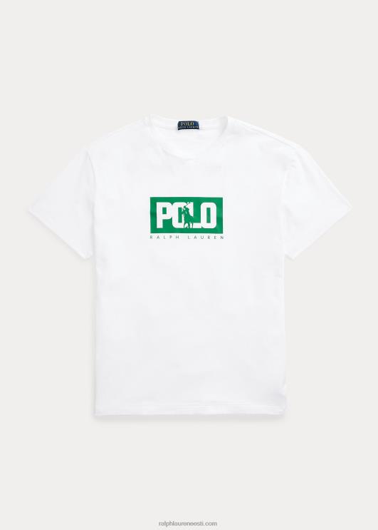 Ralph Lauren mehed klassikaline logoga trikoosärk PR0V502 valge