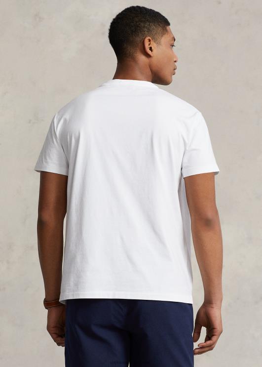 Ralph Lauren mehed klassikaline logoga trikoosärk PR0V502 valge