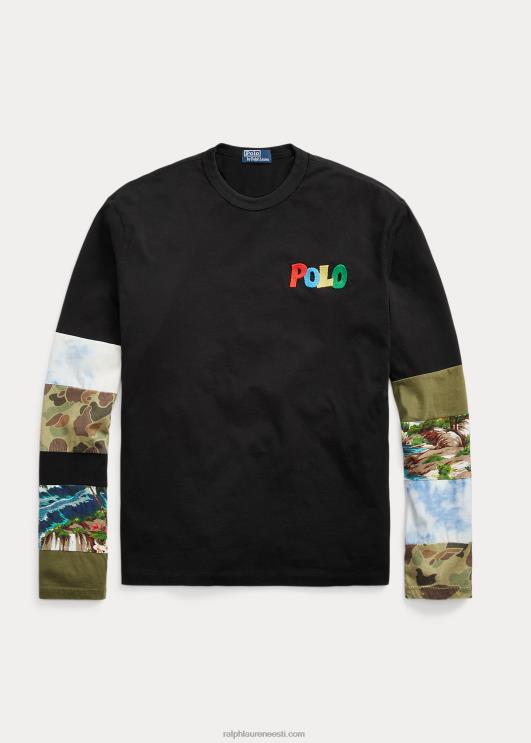 Ralph Lauren mehed klassikaline logoga trikoosärk PR0V8656 must multi