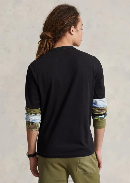 Ralph Lauren mehed klassikaline logoga trikoosärk PR0V8656 must multi