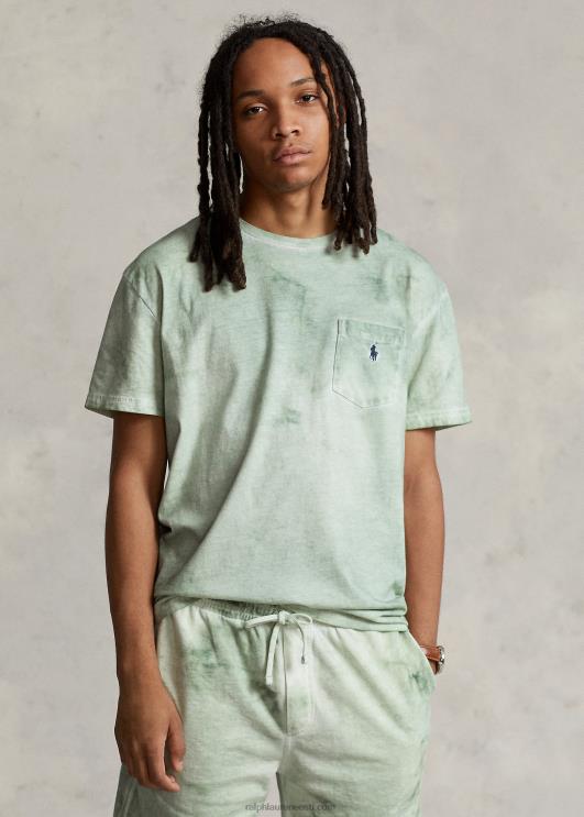 Ralph Lauren mehed klassikaline puuvillane-linane taskut-särk PR0V549 pleekinud piparmünt