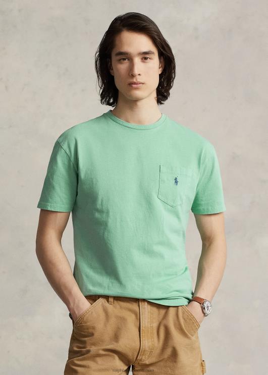 Ralph Lauren mehed klassikaline puuvillane-linane taskut-särk PR0V8559 essex roheline