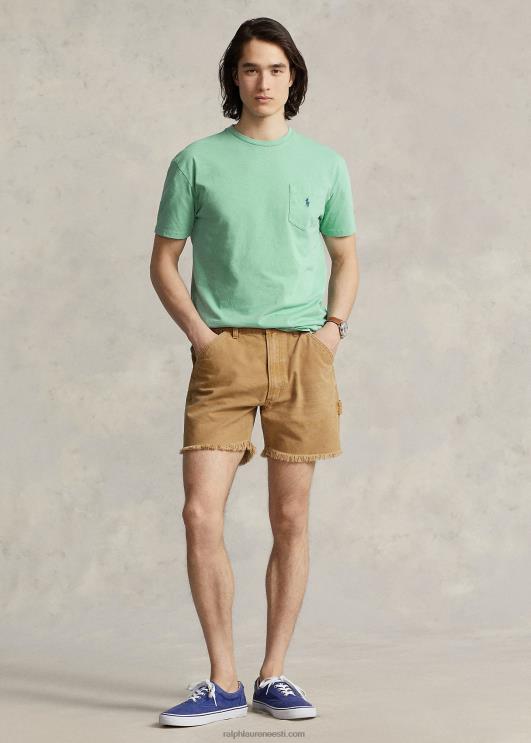 Ralph Lauren mehed klassikaline puuvillane-linane taskut-särk PR0V8559 essex roheline