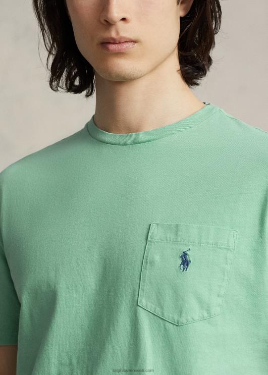 Ralph Lauren mehed klassikaline puuvillane-linane taskut-särk PR0V8559 essex roheline