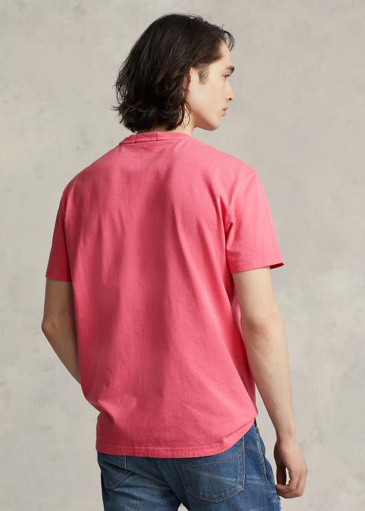 Ralph Lauren mehed klassikaline puuvillane-linane taskut-särk PR0V8560 punane taevas