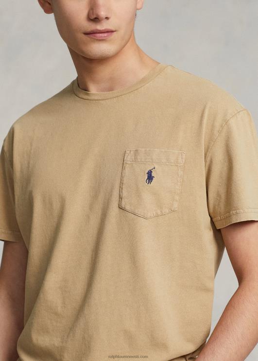 Ralph Lauren mehed klassikaline puuvillane-linane taskut-särk PR0V8562 vintage khaki