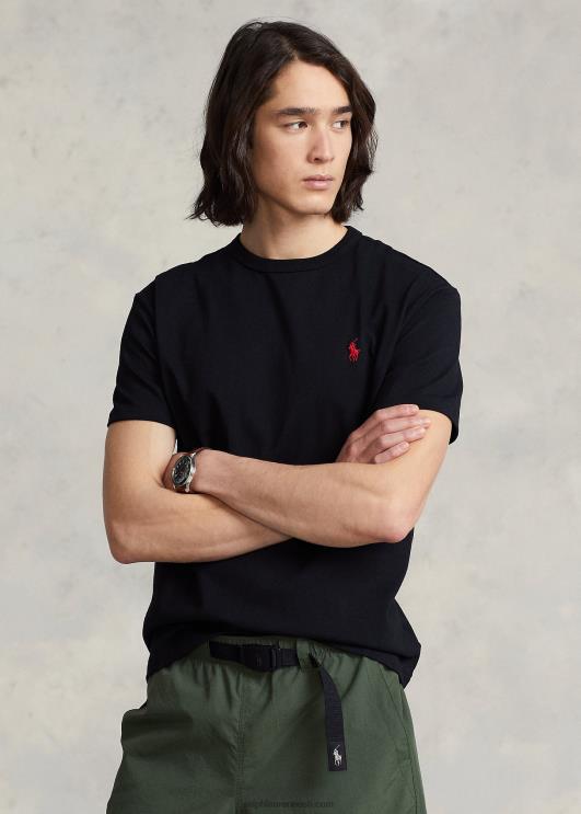 Ralph Lauren mehed klassikaline raskekaaluline trikoo T-särk PR0V237 must