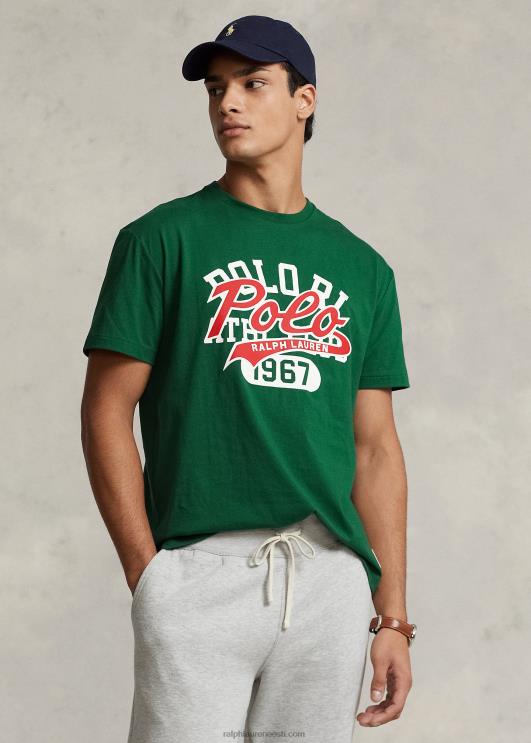 Ralph Lauren mehed klassikaline stacked-logo trikoo T-särk PR0V335 uus mets