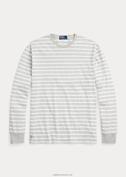Ralph Lauren mehed klassikaline triibuline triibuline t-särk PR0V846 kevadine kanarbik/valge