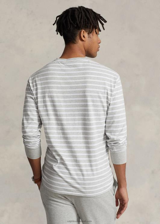 Ralph Lauren mehed klassikaline triibuline triibuline t-särk PR0V846 kevadine kanarbik/valge