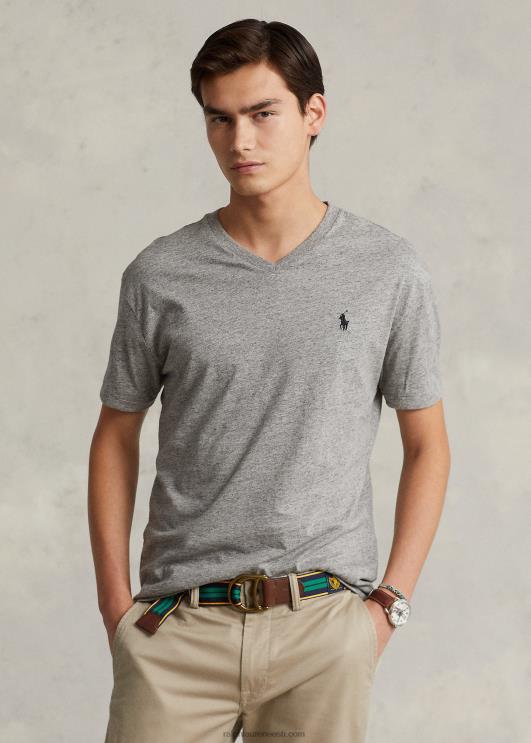 Ralph Lauren mehed klassikaline v-kaelusega trikoo t-särk PR0V206 tume vintage kanarbik