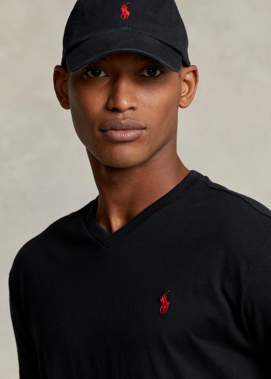 Ralph Lauren mehed klassikaline v-kaelusega trikoo t-särk PR0V207 rl must