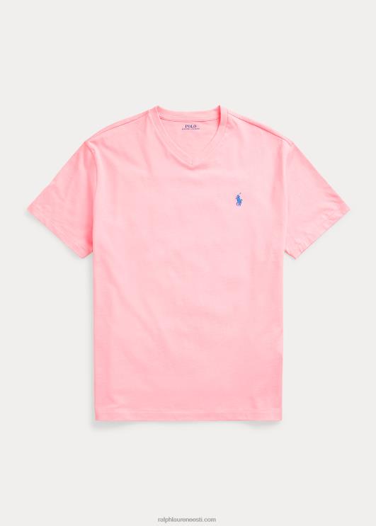 Ralph Lauren mehed klassikaline v-kaelusega trikoo t-särk PR0V208 karmeli roosa