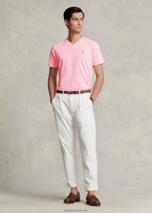Ralph Lauren mehed klassikaline v-kaelusega trikoo t-särk PR0V208 karmeli roosa