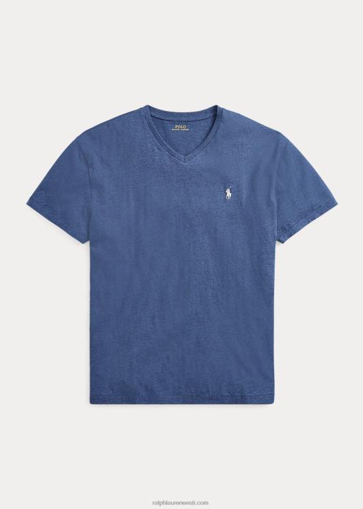 Ralph Lauren mehed klassikaline v-kaelusega trikoo t-särk PR0V213 derby sinine kanarbik