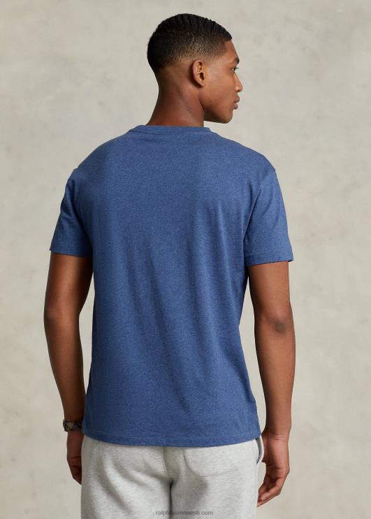 Ralph Lauren mehed klassikaline v-kaelusega trikoo t-särk PR0V213 derby sinine kanarbik