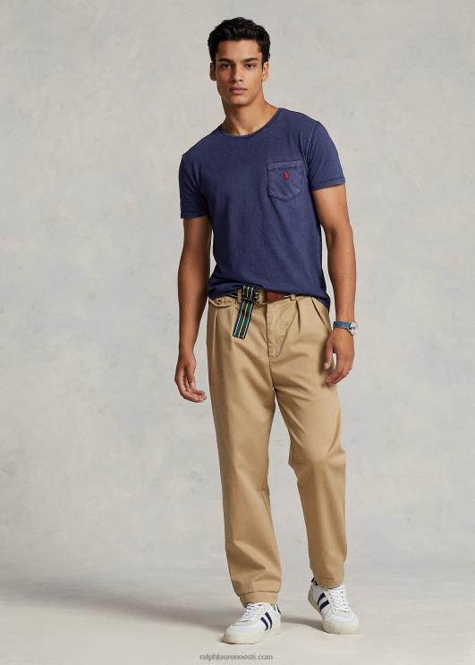 Ralph Lauren mehed kohandatud slim fit jersey tasku T-särk PR0V311 kruiisilaevastik