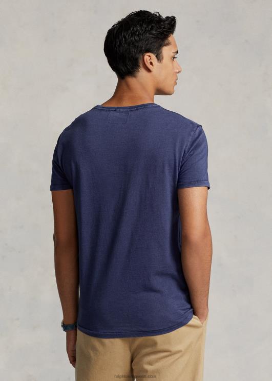 Ralph Lauren mehed kohandatud slim fit jersey tasku T-särk PR0V311 kruiisilaevastik