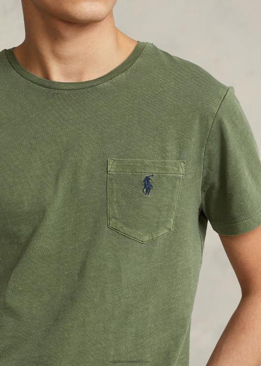 Ralph Lauren mehed kohandatud slim fit jersey tasku T-särk PR0V312 aiarada