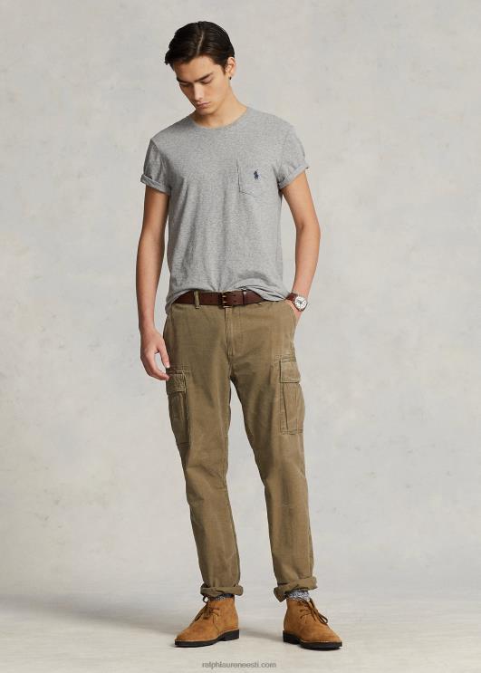 Ralph Lauren mehed kohandatud slim fit jersey tasku T-särk PR0V315 tume vintage kanarbik