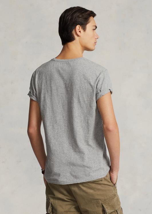 Ralph Lauren mehed kohandatud slim fit jersey tasku T-särk PR0V315 tume vintage kanarbik