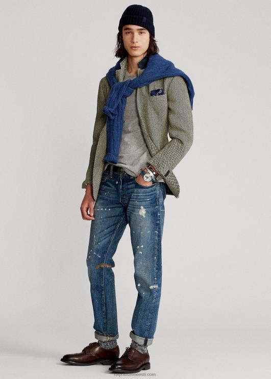 Ralph Lauren mehed kohandatud slim fit jersey tasku T-särk PR0V315 tume vintage kanarbik