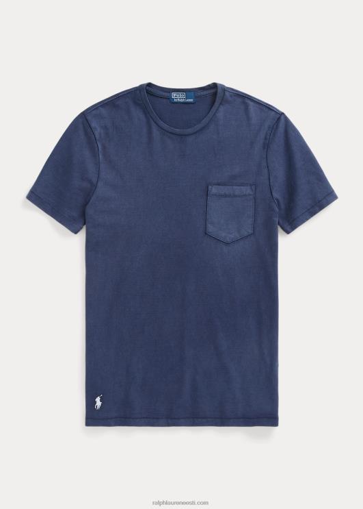 Ralph Lauren mehed kohandatud slim fit jersey tasku T-särk PR0V345 kruiisilaevastik