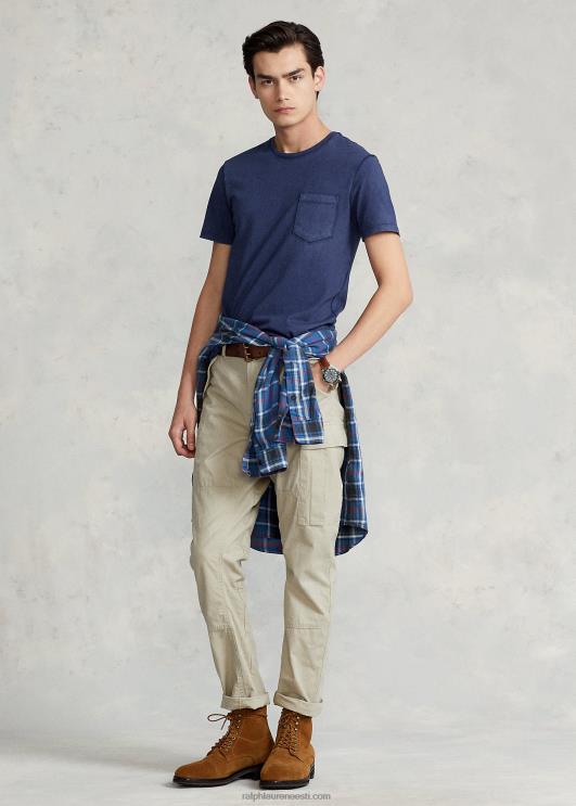 Ralph Lauren mehed kohandatud slim fit jersey tasku T-särk PR0V345 kruiisilaevastik