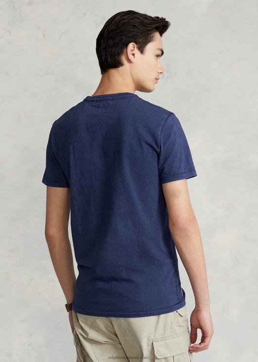 Ralph Lauren mehed kohandatud slim fit jersey tasku T-särk PR0V345 kruiisilaevastik