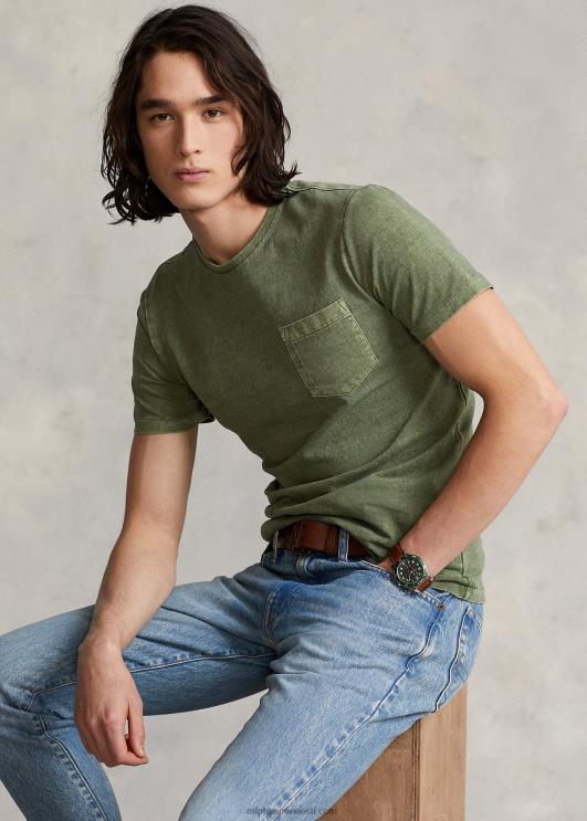 Ralph Lauren mehed kohandatud slim fit jersey tasku T-särk PR0V347 aiarada