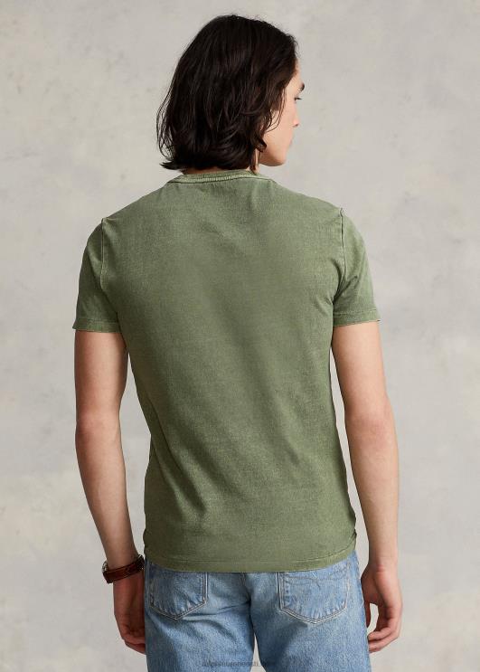 Ralph Lauren mehed kohandatud slim fit jersey tasku T-särk PR0V347 aiarada