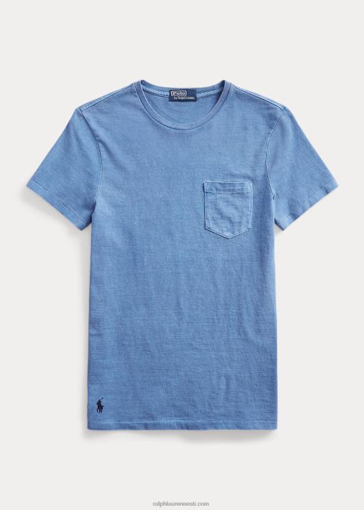 Ralph Lauren mehed kohandatud slim fit jersey tasku T-särk PR0V8557 taganema sinine