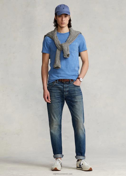 Ralph Lauren mehed kohandatud slim fit jersey tasku T-särk PR0V8557 taganema sinine