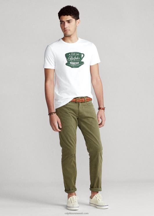 Ralph Lauren mehed kohandatud slim fit kohvi t-särk PR0V901 klassikaline oxfordi valge