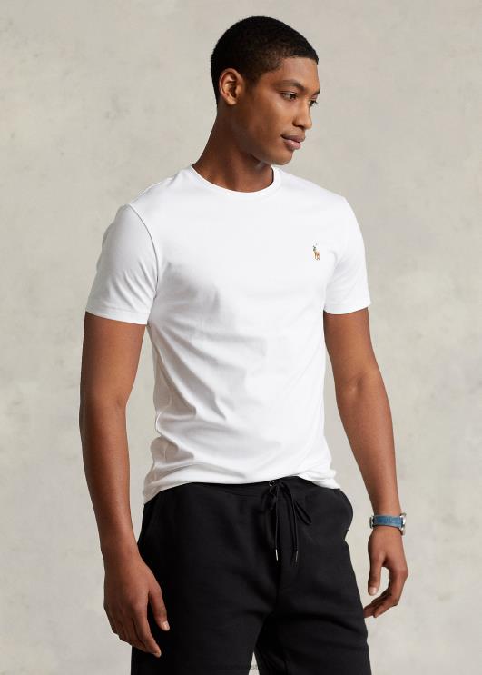 Ralph Lauren mehed kohandatud slim fit pehme puuvillane T-särk PR0V532 valge