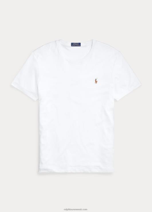 Ralph Lauren mehed kohandatud slim fit pehme puuvillane T-särk PR0V532 valge