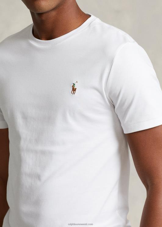 Ralph Lauren mehed kohandatud slim fit pehme puuvillane T-särk PR0V532 valge