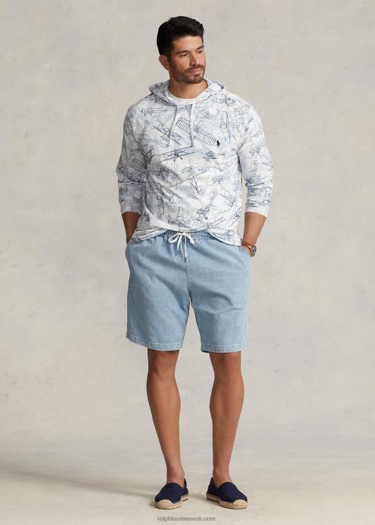 Ralph Lauren mehed lennundustrükis kapuutsiga t-särk PR0V1919 maailmaristleja valge