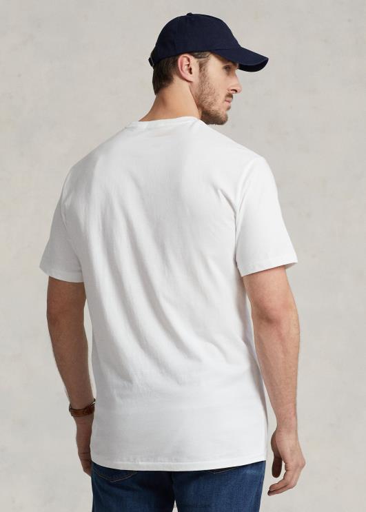 Ralph Lauren mehed lipuga trikoo t-särk PR0V1464 valge