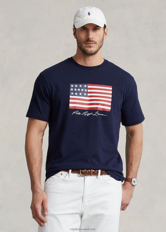 Ralph Lauren mehed lipuga trikoo t-särk PR0V1465 kruiisilaevastik